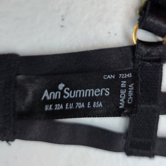 ANN Summers Black Strappy Cage Balconette with Cream/Nude Lace - Picture 10 of 12